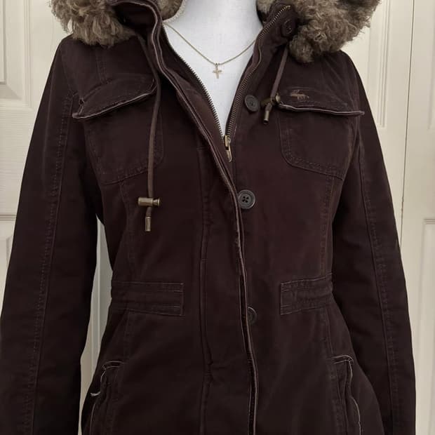 아베크롬비 빈티지 브라운 y2K 모리걸 퍼 울프죠 야 상 자켓