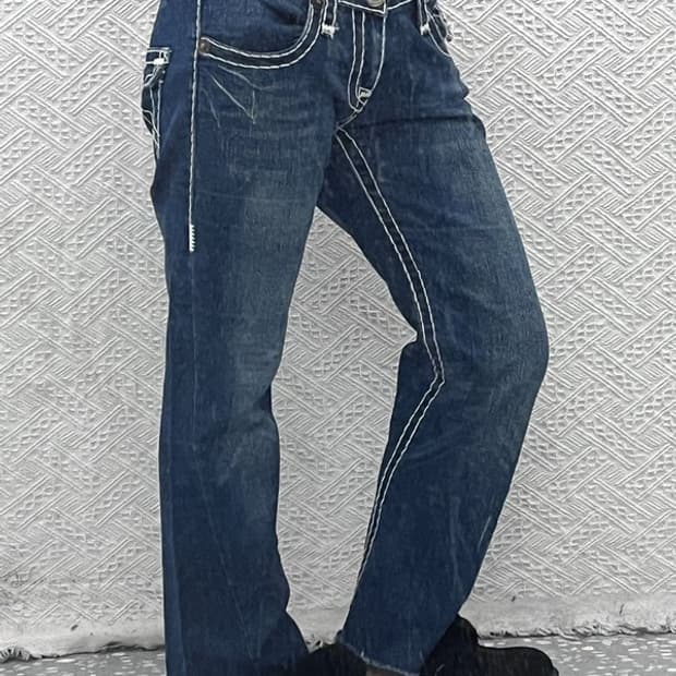 트루릴리전 조이슈퍼티 키치 스티치 포인트 데님팬츠 30인치 C06870