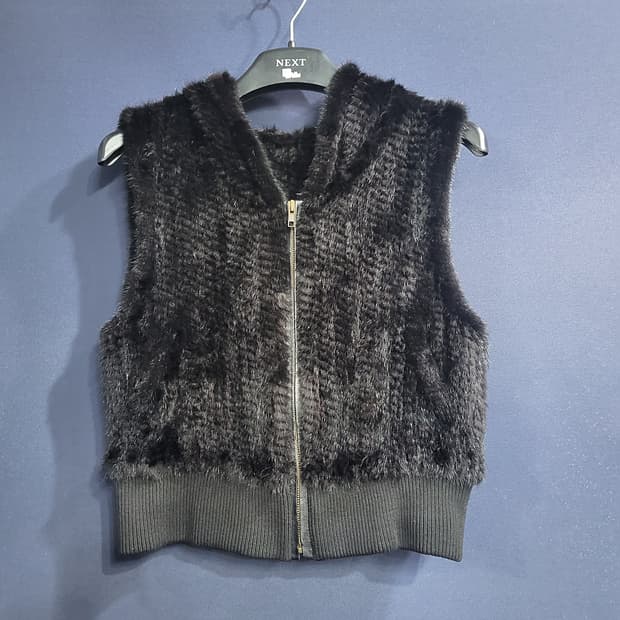 밍크 후드베스트