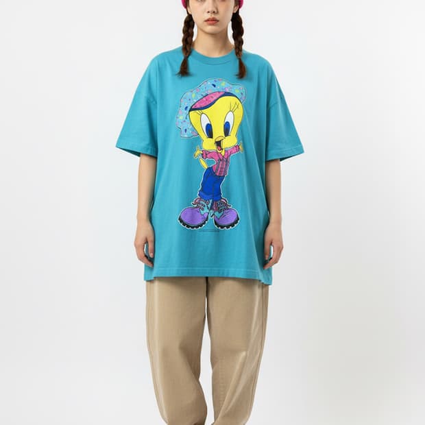 1996년 워너브라더스 힙스터 트위티 티셔츠 XL