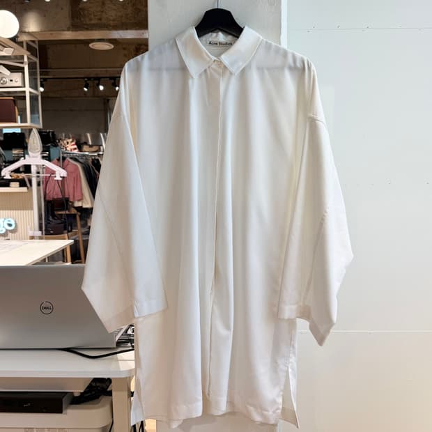 아크네 스튜디오 화이트 폴리에스테르 오버 셔츠 