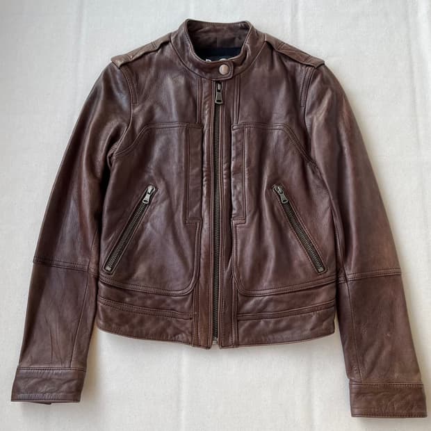 돌체앤가바나 브라운 레더 자켓