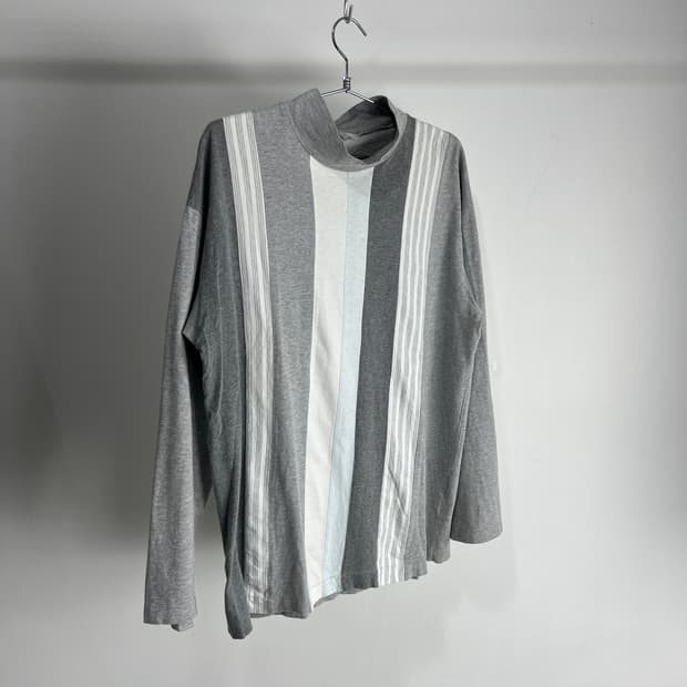 꼼데가르송 AD1992 다나카 옴므 패치워크 모크넥 티셔츠