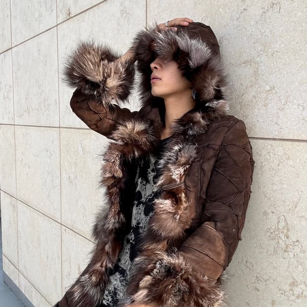 “PD&PD”00‘s Rough Brown Leather Fur Trim