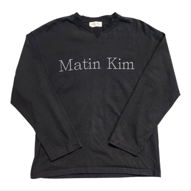 마뗑킴 로고 맨투맨 블랙 긴팔티셔츠 (F)