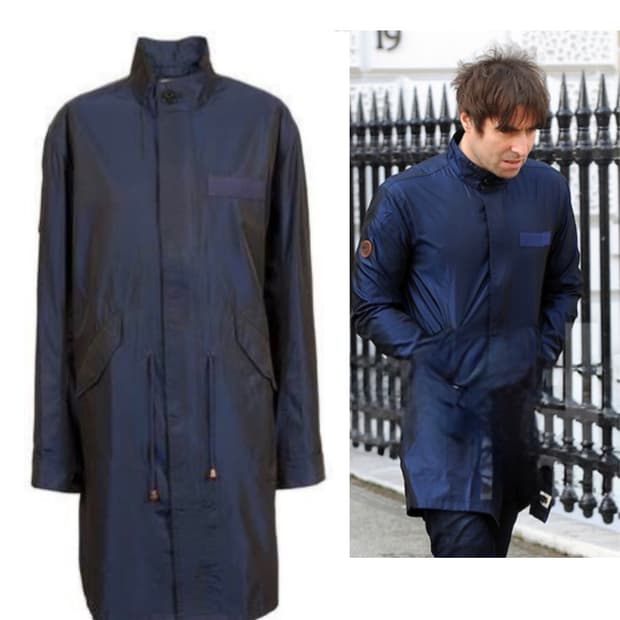 Pretty Green 리암 갤러거 메탈릭 네이비 블루 경량 파카