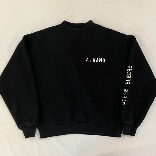 알렉산더 왕 크레딧 카드 데칼 크롬 스윗셔츠 맨투맨 블랙