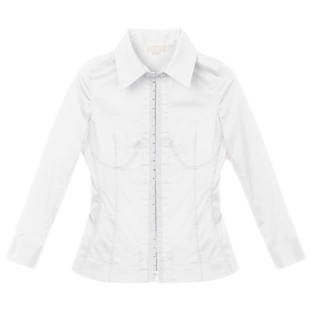 본네 corset seam shirt white 코르셋 셔츠