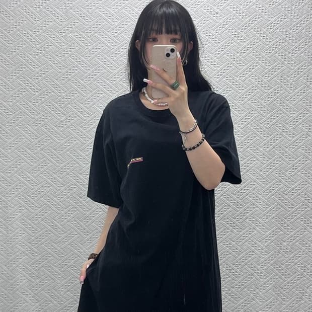 예스아이씨 빈티지 캐주얼 스몰로고 오버핏 반팔티 XL C12184
