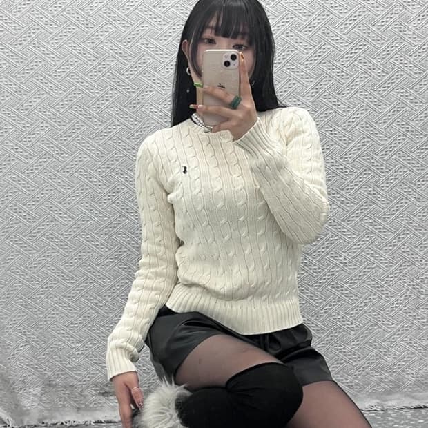 폴로 랄프로렌 캐주얼 폭닥 여리 꽈배기 니트 85 C09477