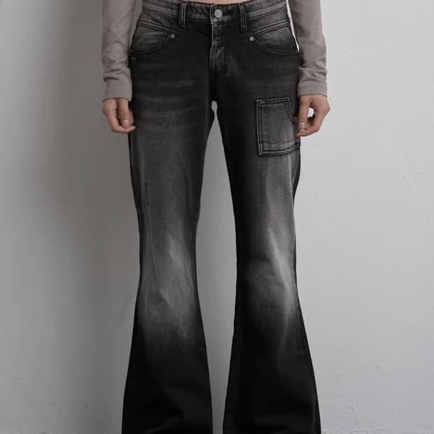 시너진 CARGO PAINTING 카고 페인팅 데님 팬츠 블랙