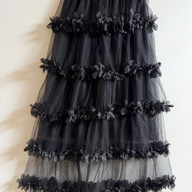 새상품 프릴 캉캉 롱스커트