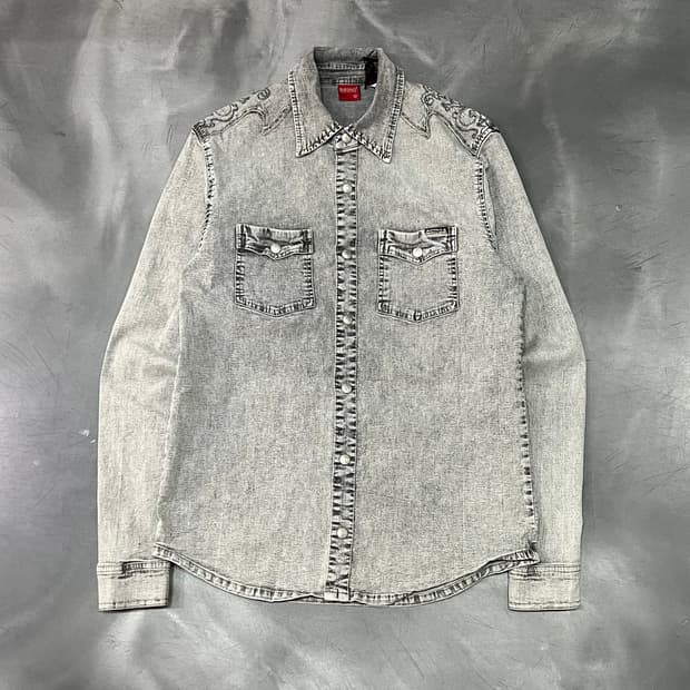  버팔로 워싱 데님 셔츠 y14997