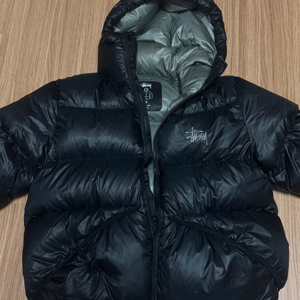 스투시 다운 파카 마이크로 립스탑 팬텀 블랙