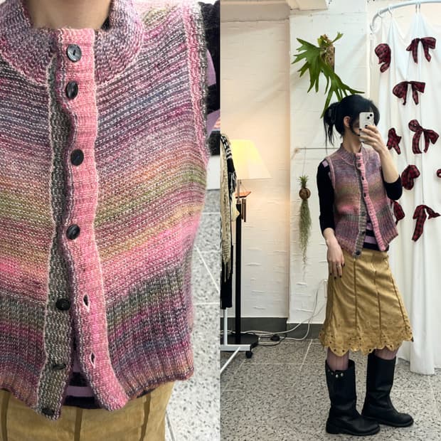 Blush fade knit vest