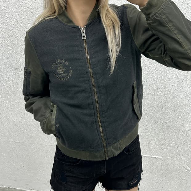 할리데이비슨 카키 워싱 자켓 S