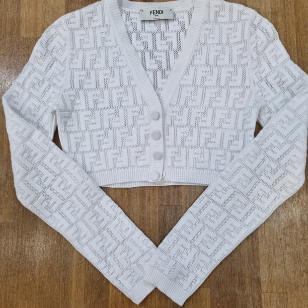 펜디 FF 로고 가디건 화이트 XS