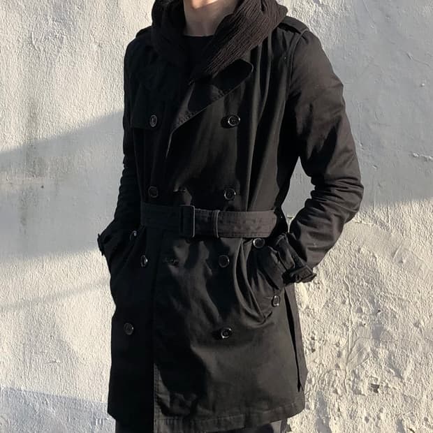 언더커버 블랙 더븧 트렌치 코트