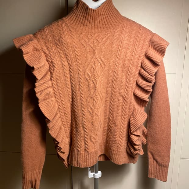 마시모두띠 울 캐시미어 러플 니트 M