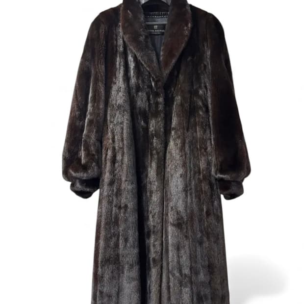 피에르발망 블랙그라마 롱 밍크 코트