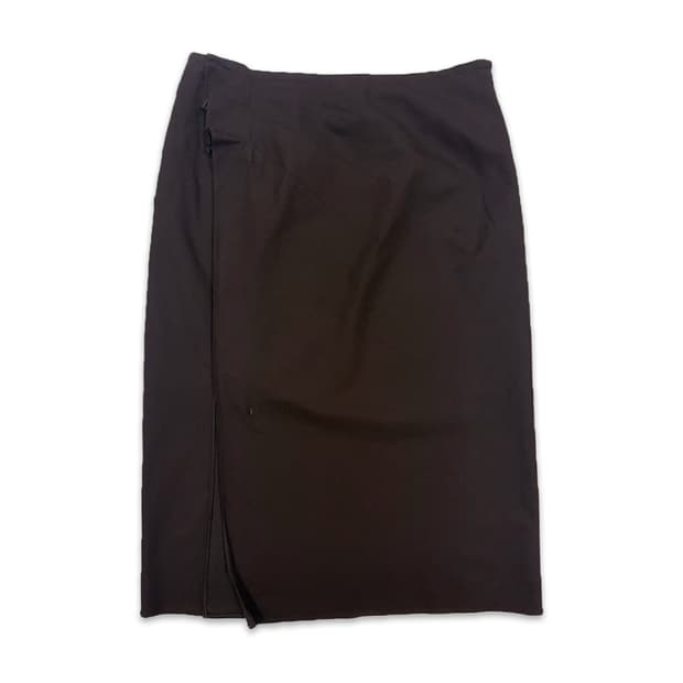 빈티지 다크 브라운 미디 스커트