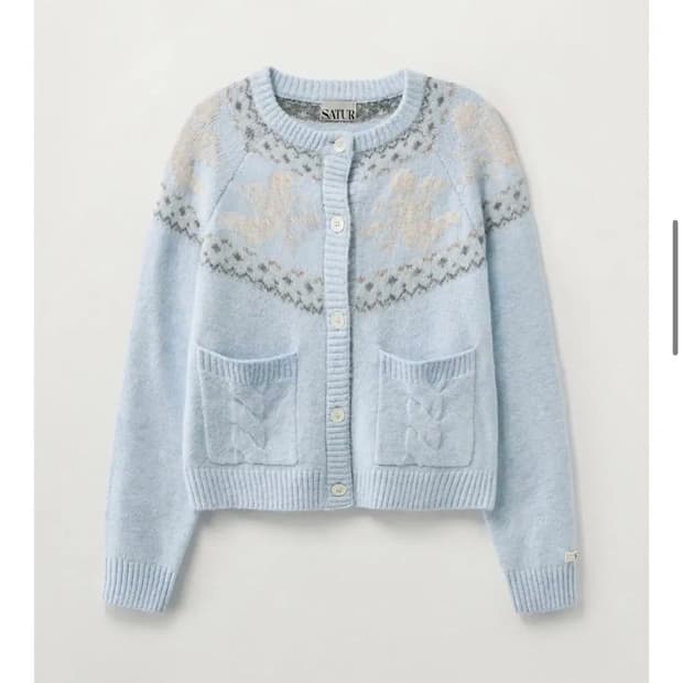 세터 엔젤 홀리데이 가디건 스카이블루