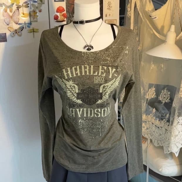 할리데이비슨 그래픽 롱슬리브