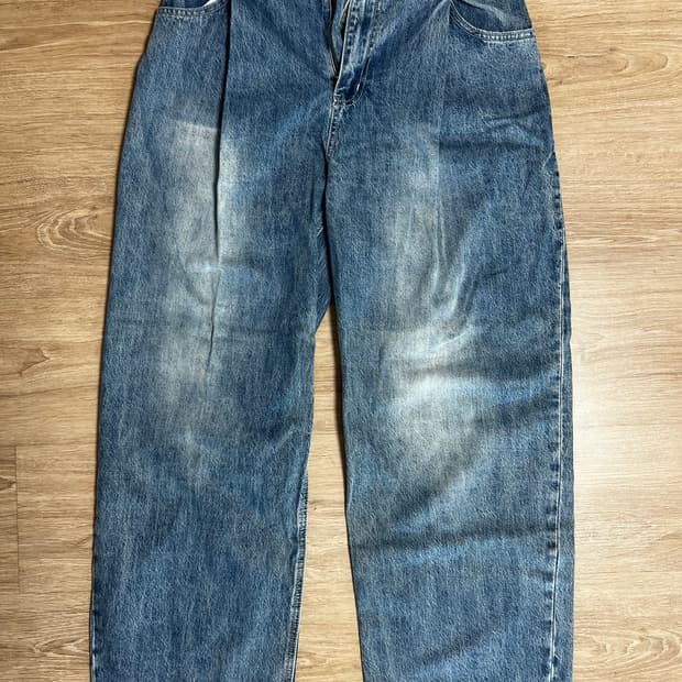 비긴202 원턱 와이드 데님팬츠