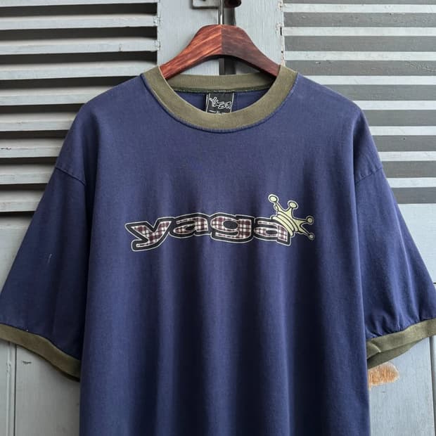 [XL]90's USA 빈티지 YAGA 올드스쿨 링거 티셔츠