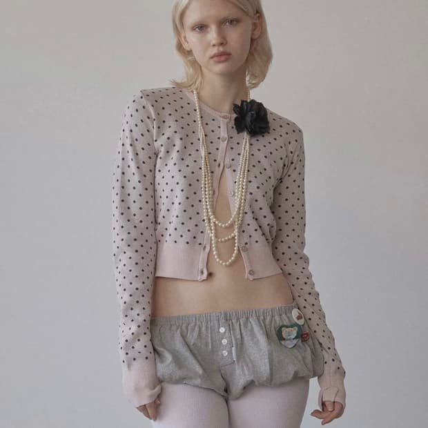 아이브레이 착용 스컬프터 가디건 Polka Dot Cardigan Bab