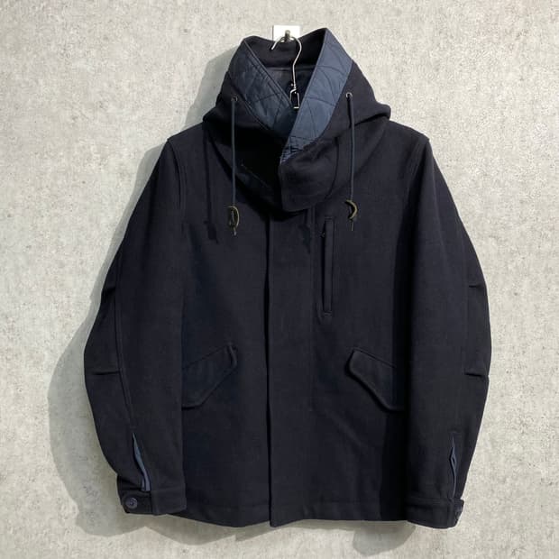 [S] Nano-Universe 나노유니버스 도쿄 네이비 울 후드자켓