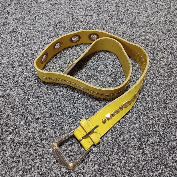 시스템 system  금장 벨트 옐로우 우먼