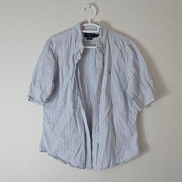 폴로 랄프로렌 신형 반팔셔츠 스트라이프 하프 여성 L