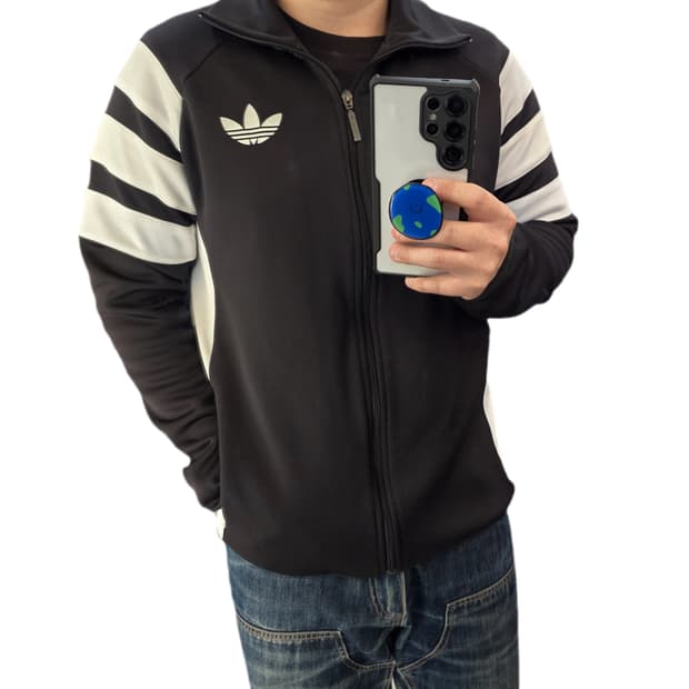 아디다스 파이어버드 블랙 검흰 져지 트랙탑 95-100