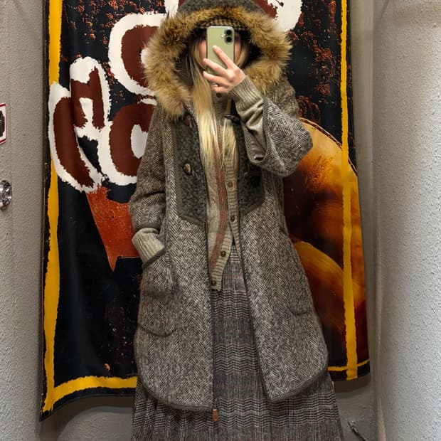 빈티지 떡볶이 모직 코트