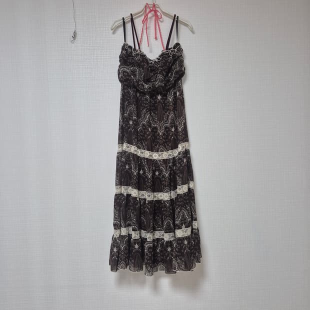 Japanese Vintage  쵸코페이즐리 비치원피스