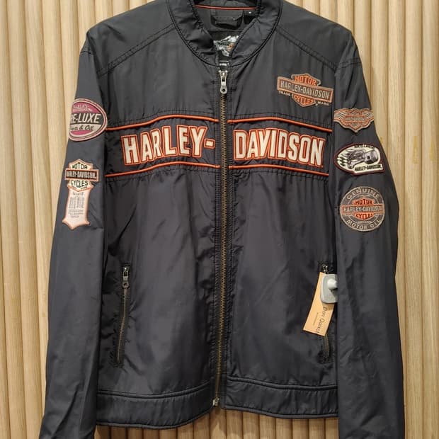무배) 할리 데이비슨 패치워크 레이싱 자켓 - M