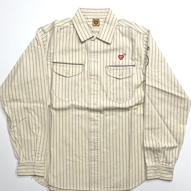 휴먼메이드 스트라이프 워크 셔츠