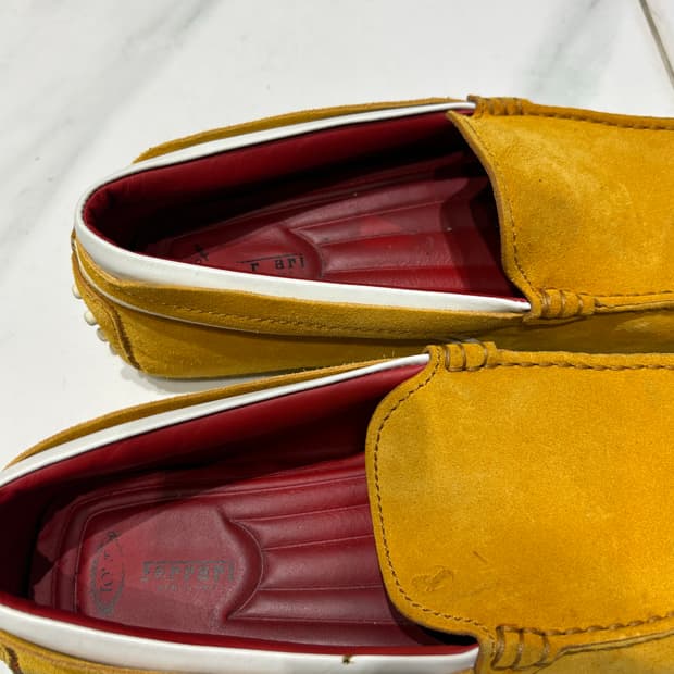 (정품)토즈 페라리 머스타드 스웨이드 로퍼6 2/1