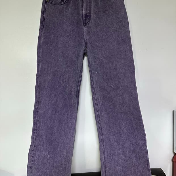 워싱 퍼플 데님 팬츠