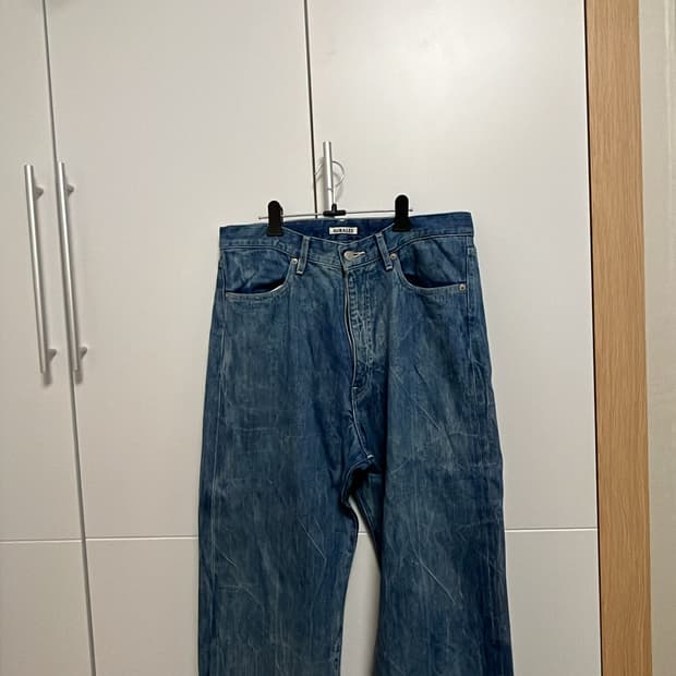 오라리 셀비지 페이디드 데님 라이트닝 이팩트 인디고 22SS