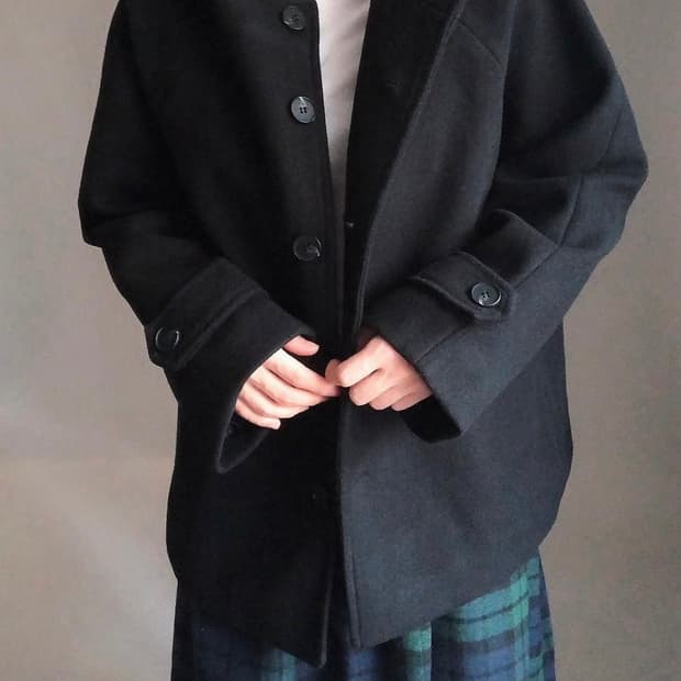 여성 울 숏코트