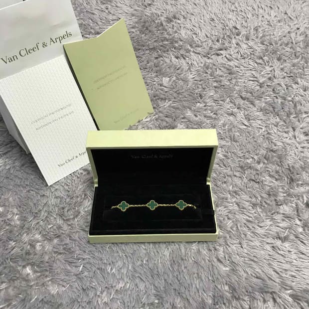{클로젯}[풀구성] 반클리프 알함브라 브레이슬릿 5모티브 팔찌 그린