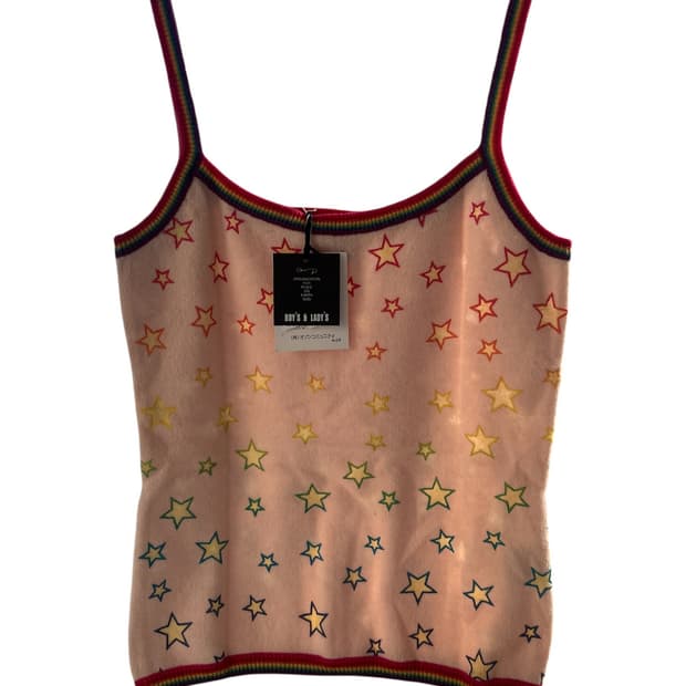 (새상품) 히스테릭 글래머 90s 아카이브 니트 레인보우 별 나시 캐미솔