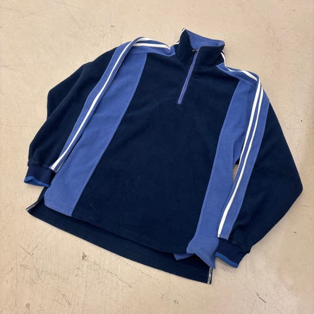 아디다스 올드스쿨 배색 플리스 하프 집업