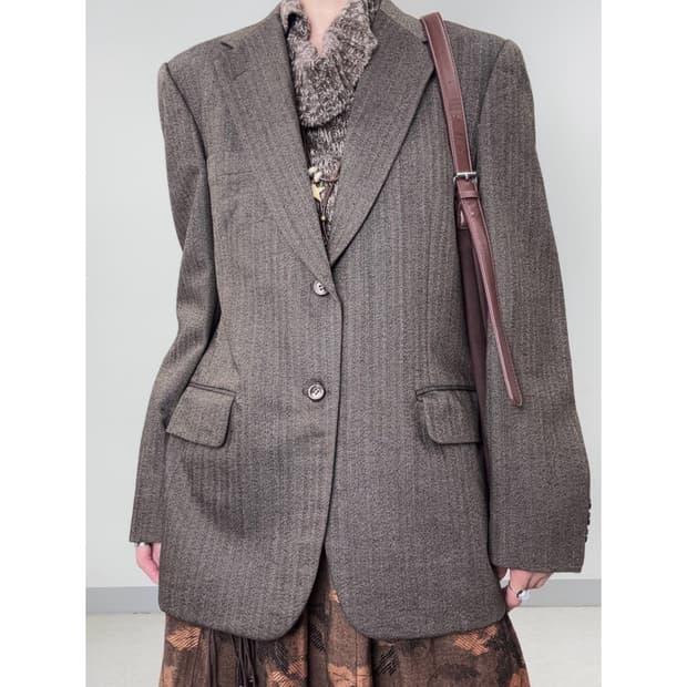 빈티지 브라운 블레이저 자켓