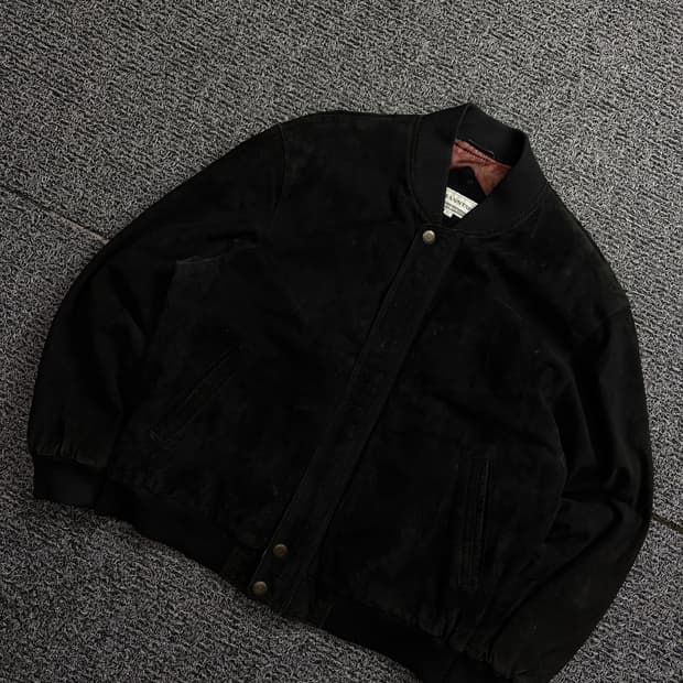 90s 아카이브 스웨이드 블랙 봄버 자켓 1937