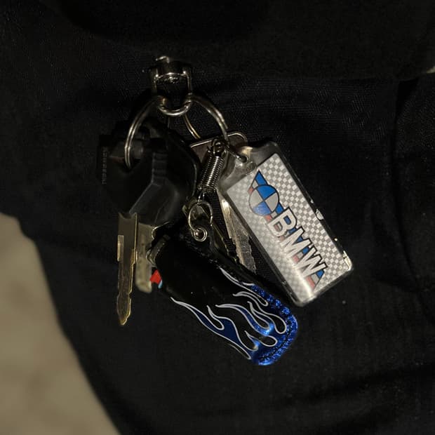 플레임 레더 라이터 케이스 (블루)