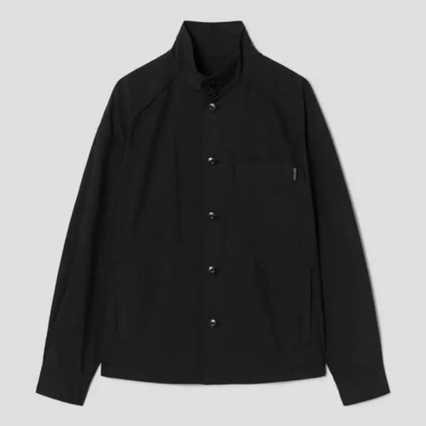 [44]준지 오카야마 코튼 나일론 스탠드업 칼라 루즈핏 셔츠