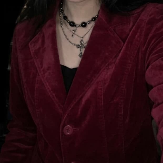 LACOSTE velvet jacket 라코스테 벨벳 버건디 자켓
